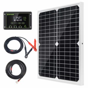 20W 12V Monokristallines Solarmodul Solarpanel Solarzelle Kit mit 10A Solarladegerät Laderegler Photovoltaikanlagen Solarbetriebene für Caravan