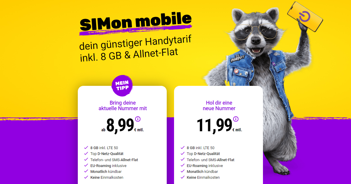 SIM Karte mit 8 GB LTE im Vodafone Netz für 8,99 Euro monatlich und auch noch monatlich kündbar - So bekommst du diesen Tarif!