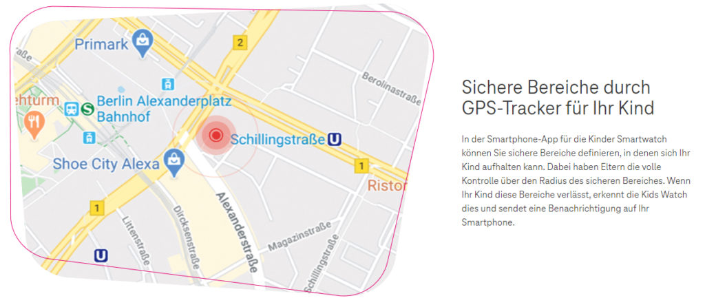 Sichere Bereiche durch GPS-Tracker für Ihr Kind